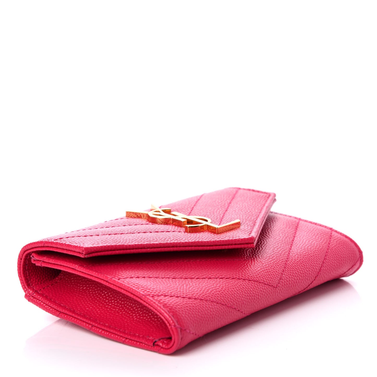 Grain De Poudre Matelasse Chevron Small Monogram Envelope Wallet Bubblegum
