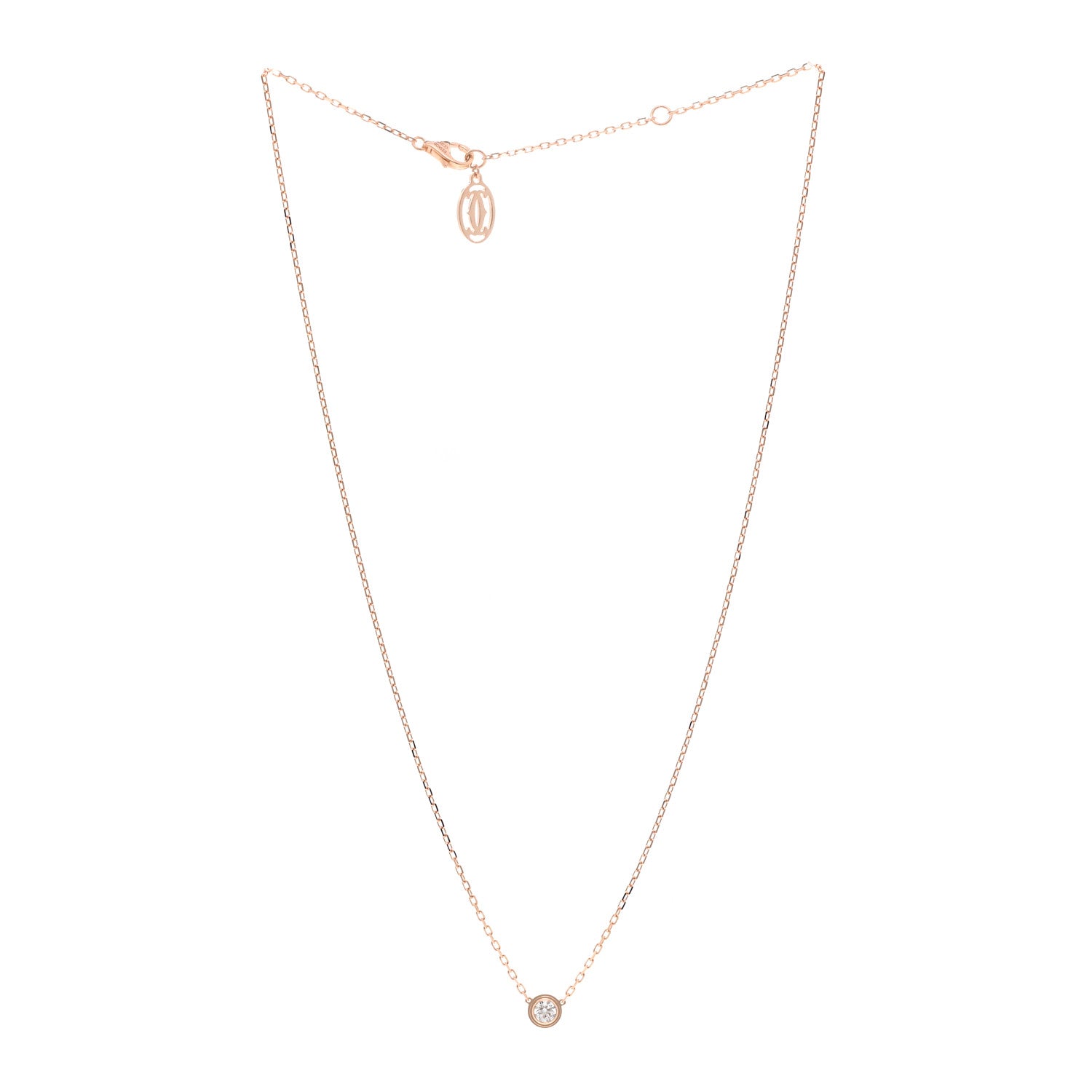 Cartier 18K Pink Gold Diamond LM D'Amour Pendant Necklace 3 of 4