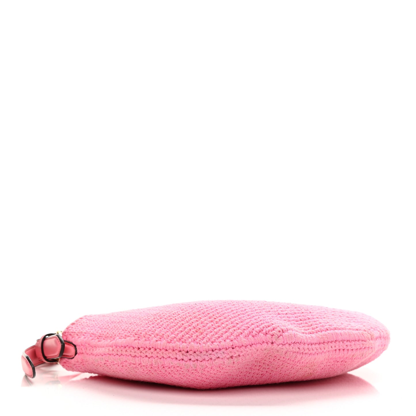 Fabric Crochet Vitello Grace Small Croissant Hobo Pink
