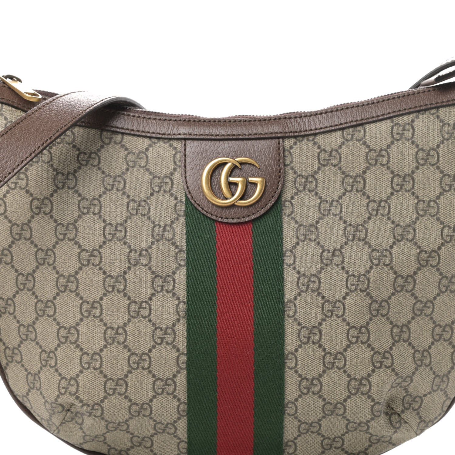 Gucci GG Supreme Monogram Web Small Ophidia Half Moon Hobo Brown 8 of 10