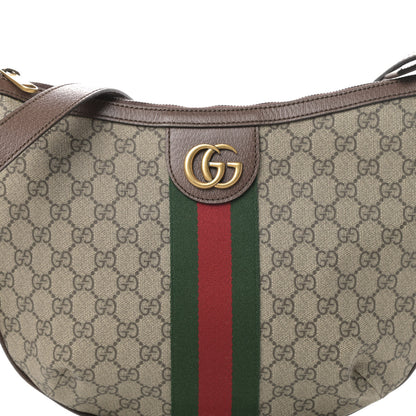 Gucci GG Supreme Monogram Web Small Ophidia Half Moon Hobo Brown 8 of 10