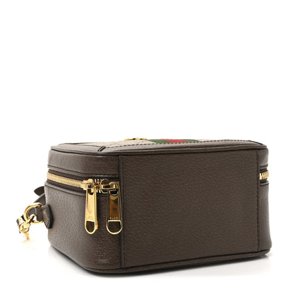 Gucci GG Supreme Monogram Textured Dollar Calfskin Mini Ophidia Top Handle Square Shoulder Bag Beige Ebony New Acero 4 of 9