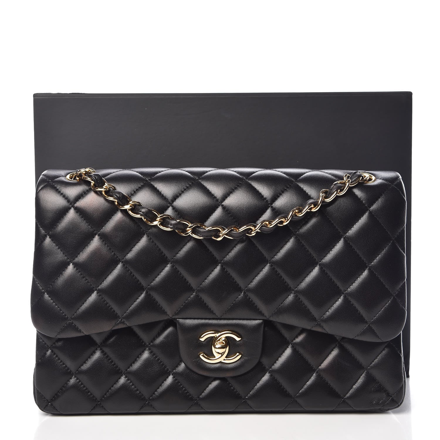 Chanel Lambskin Quilted Jumbo Double Flap Black 11 of 11