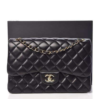 Chanel Lambskin Quilted Jumbo Double Flap Black 11 of 11