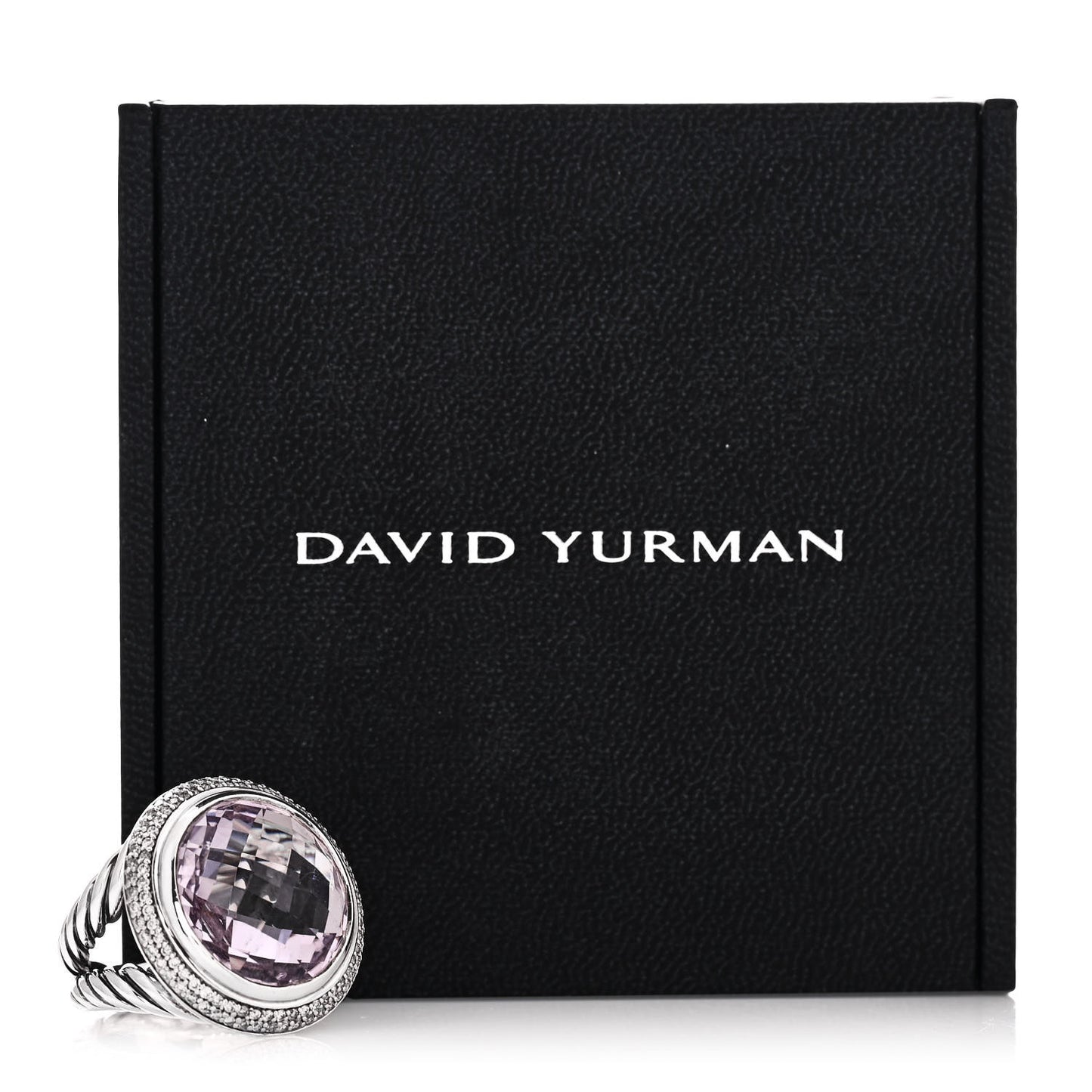 Sterling Silver Diamond Amethyst 18mm Cerise Ring 54 7