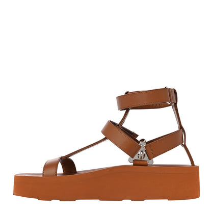 Hermes Calfskin Womens Enid Sandals 38 Naturel 1 of 13