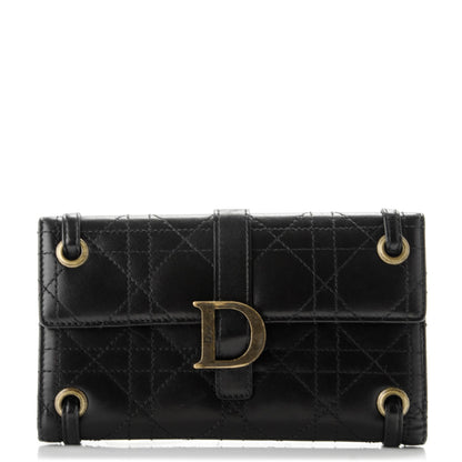 Christian Dior Lambskin Cannage Wallet Black 1 of 8