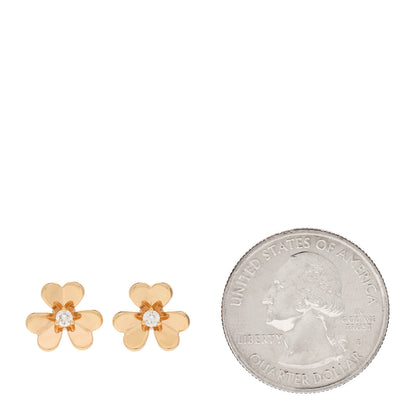 Van Cleef & Arpels 18K Yellow Gold Diamond Mini Frivole Earrings 2 of 4