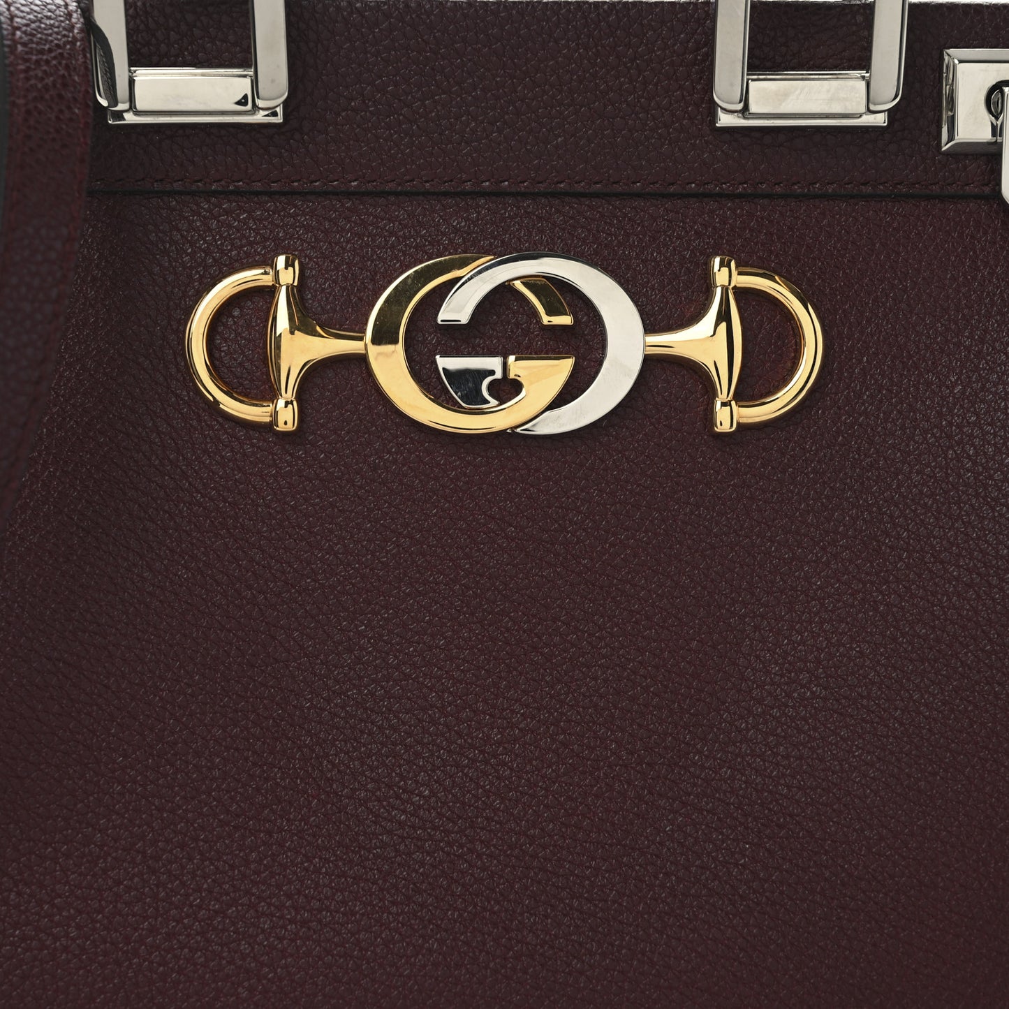 Grainy Calfskin Small Zumi Top Handle Bag Vintage Bordeaux