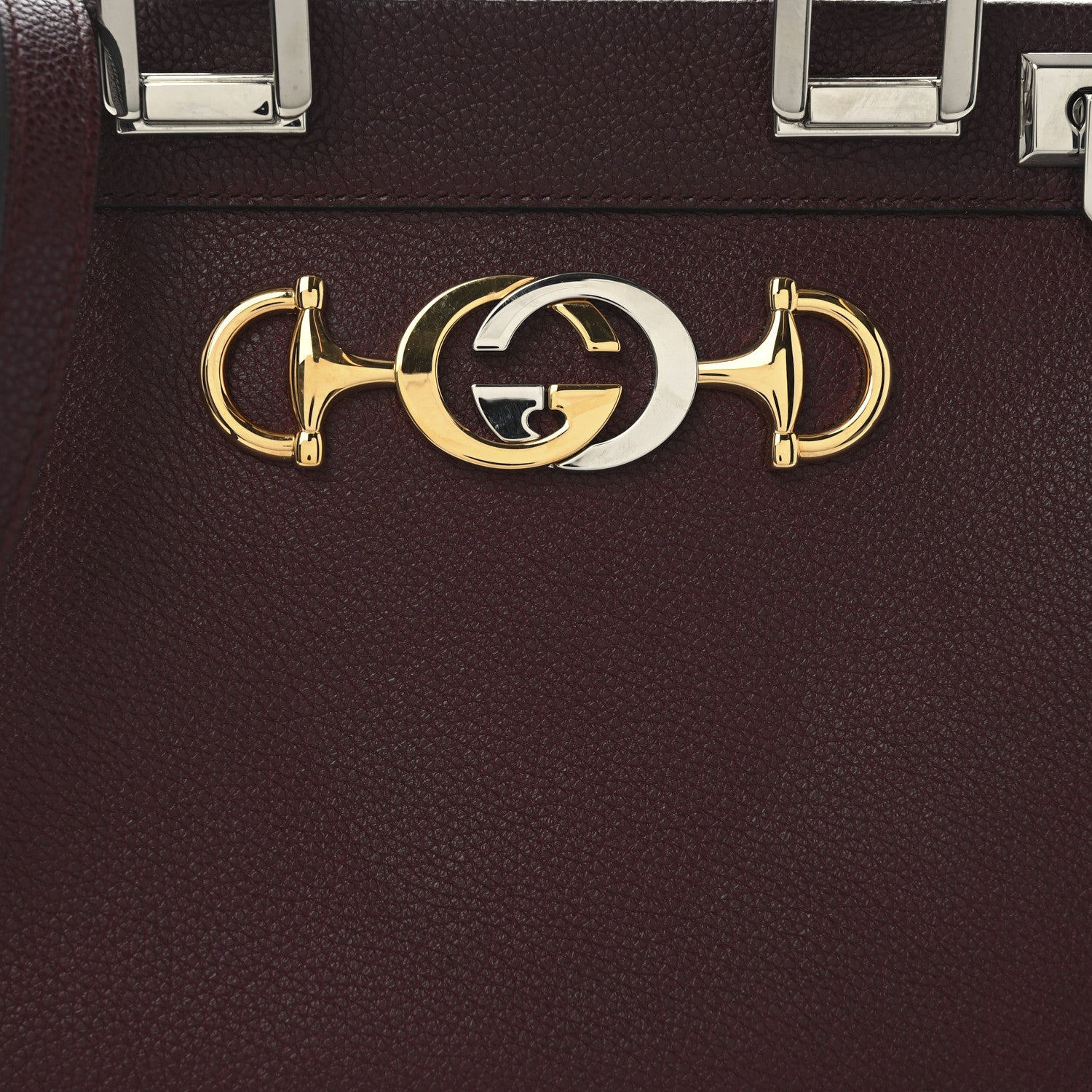 Gucci Grainy Calfskin Small Zumi Top Handle Bag Vintage Bordeaux 8 of 10
