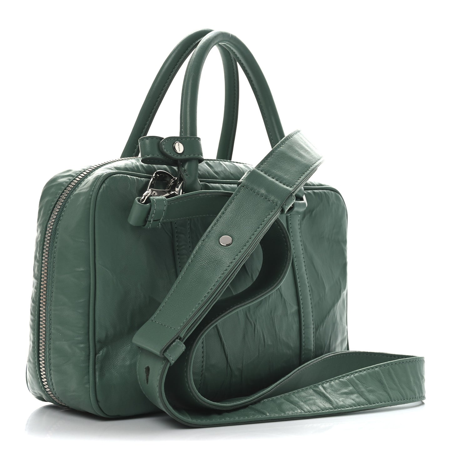 Nappa Antique Medium Re-Edition 2001 Two Handle Bag Green