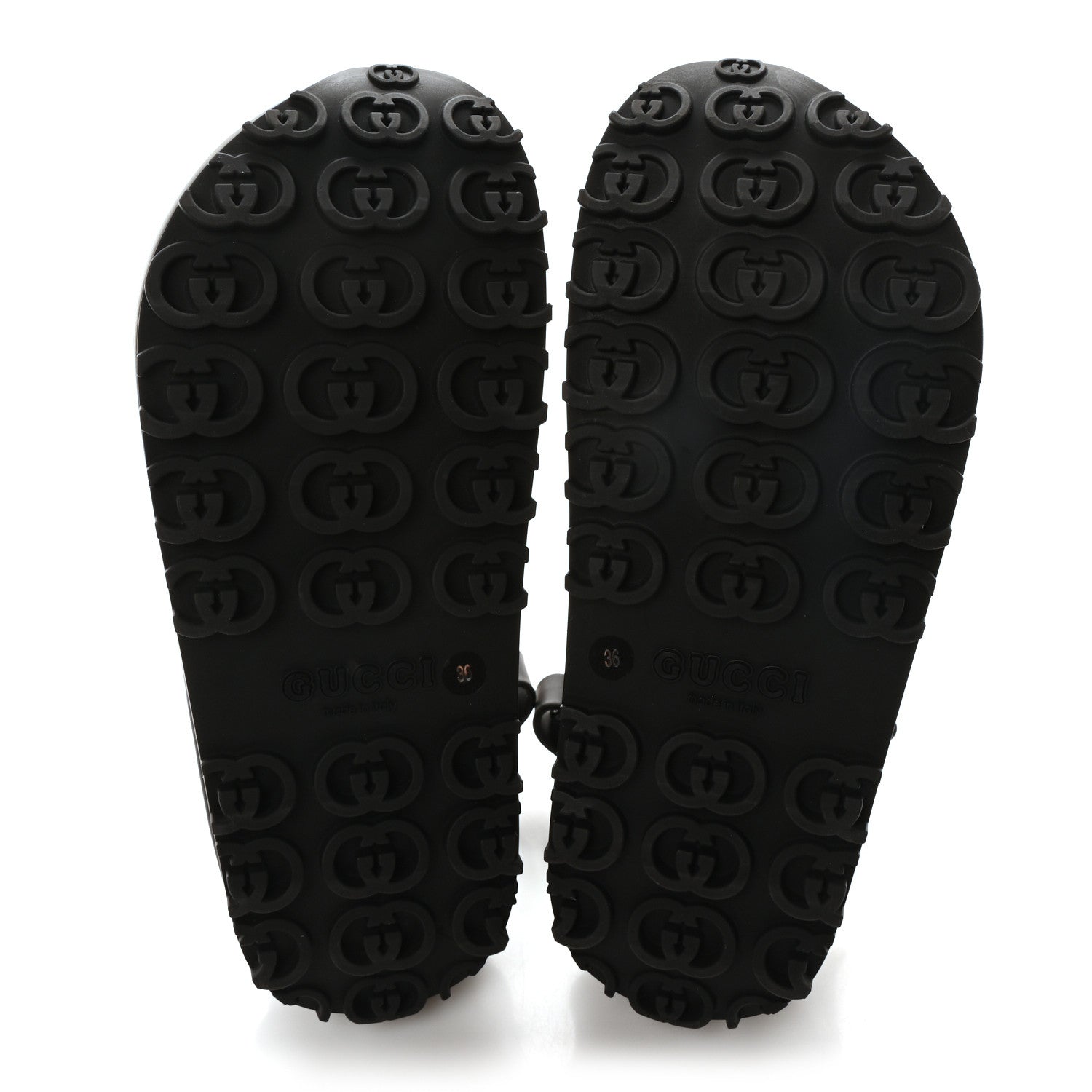 Gucci Soft Rubber Horsebit Touch Womens Strapped Sandals 36 Black 6 of 9
