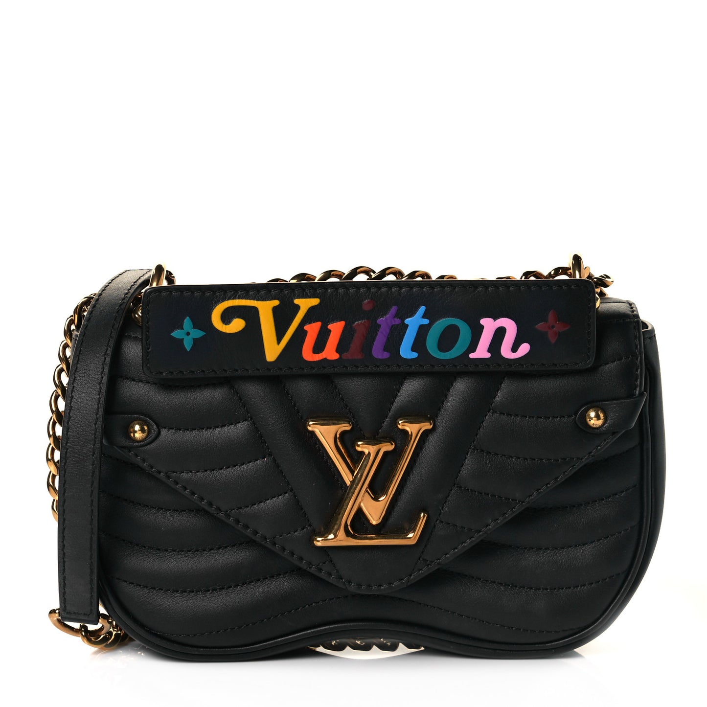 Calfskin New Wave Chain PM Black
