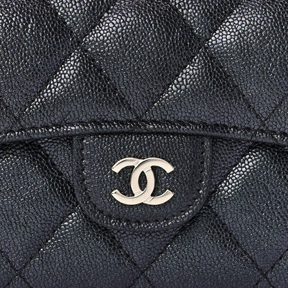 Chanel Iridescent Caviar Quilted Flap Card Holder Wallet Black 7 of 10