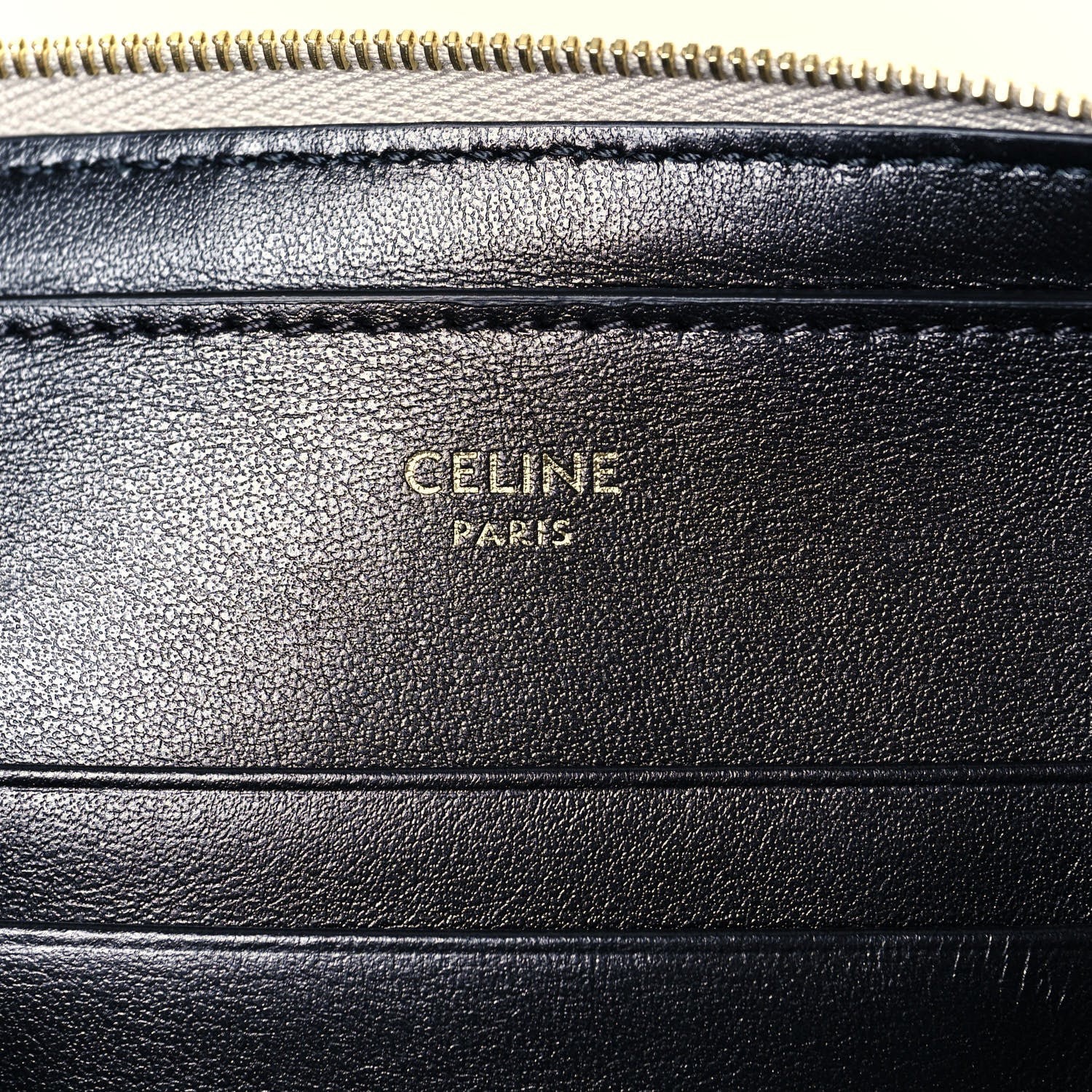 Celine Lambskin Quilted Zip Pouch Grey 6 of 12