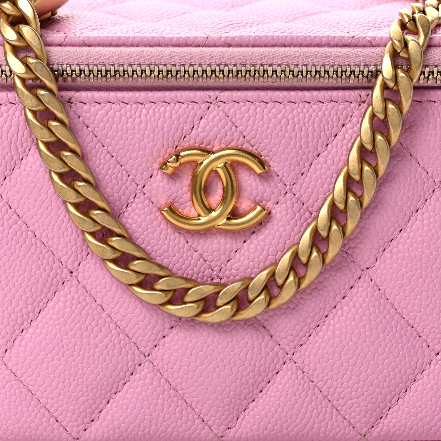 Chanel Caviar Quilted Sweetheart Vanity Case Pink 8 of 14