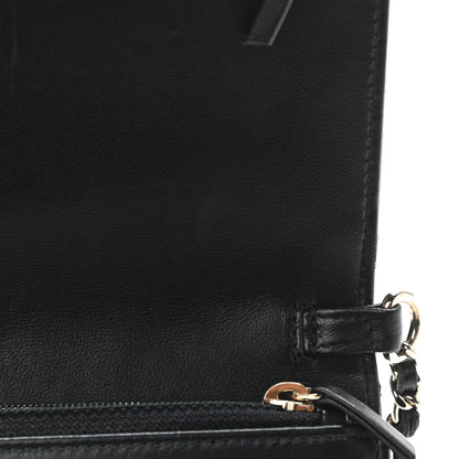 Chanel Iridescent Lambskin Quilted Pearl Wallet On Chain WOC Black 14 of 16