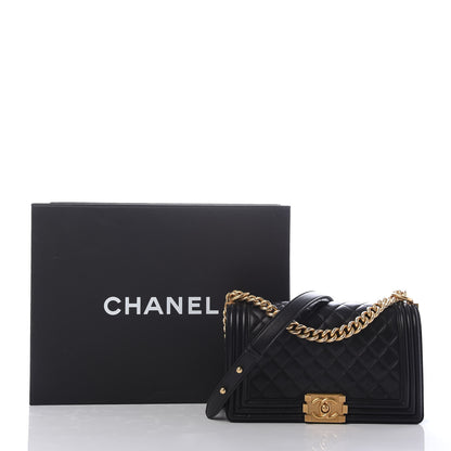 Chanel Lambskin Quilted Medium Boy Flap Black 10 of 10