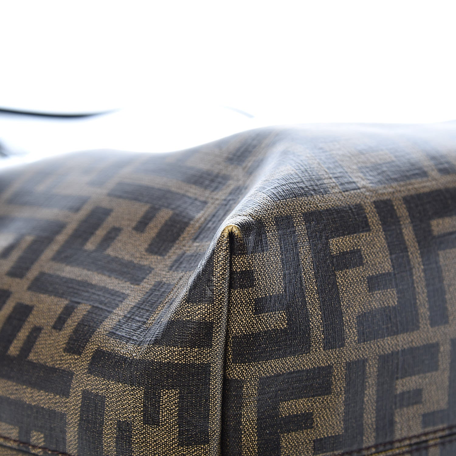 Fendi Zucca Spalmati Patent Baguette Print Medium Roll Tote Tobacco 9 of 14