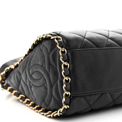 Chanel Calfskin Quilted Medium Chain Me Hobo Black 9 of 11
