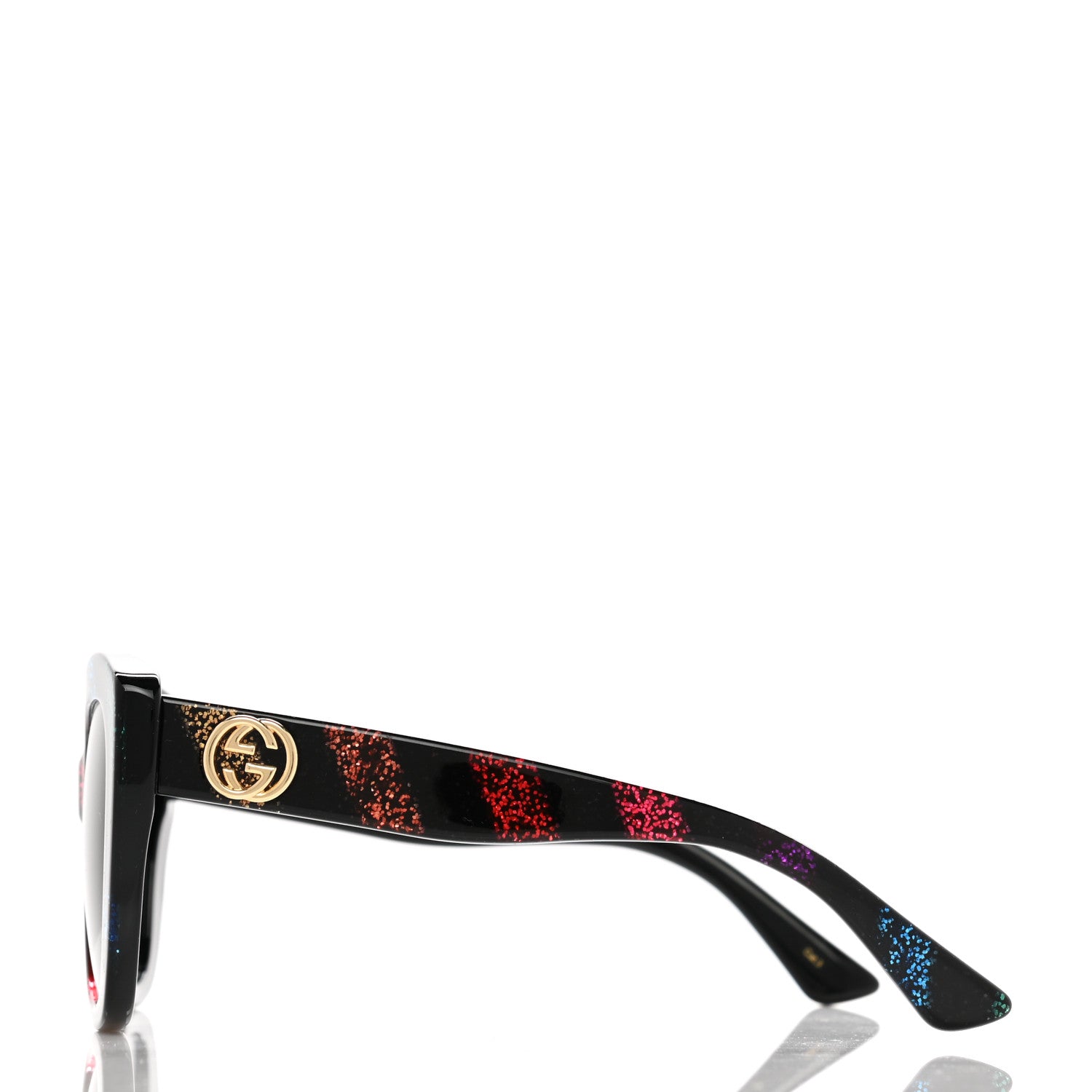 Gucci Acetate Glitter Sunglasses GG0327S Black 3 of 10