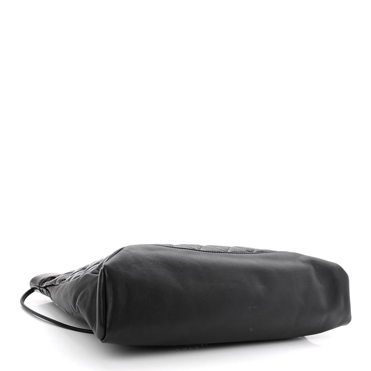 Shiny Aged Calfskin Quilted Large 31 Shopping Bag Black