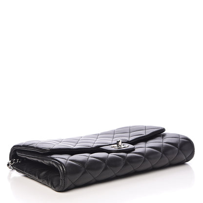 Chanel Lambskin Quilted Clutch With Chain Flap Black 4 of 10