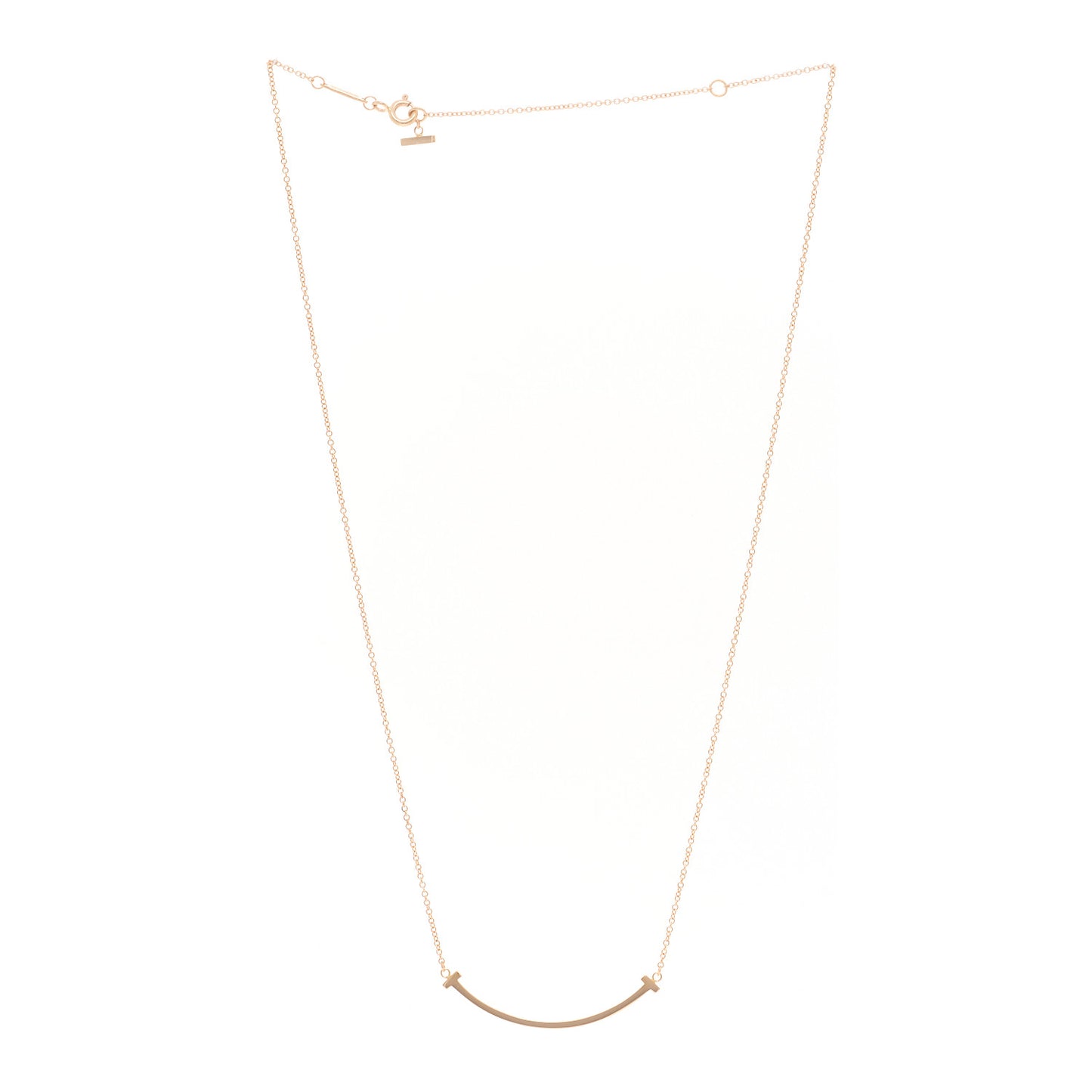18K Rose Gold Small T Smile Pendant Necklace