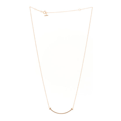 Tiffany 18K Rose Gold Small T Smile Pendant Necklace 3 of 5