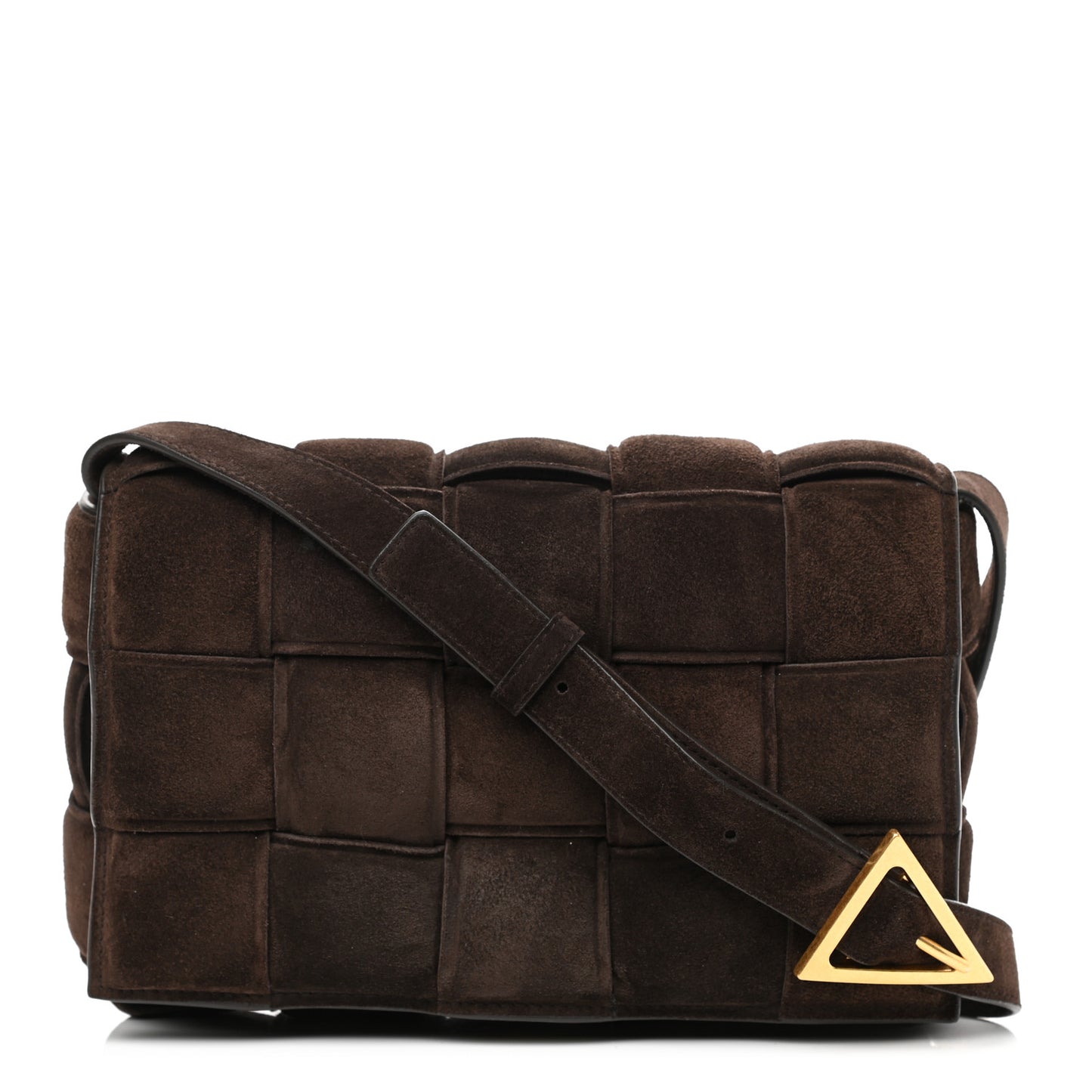 Suede Maxi Intrecciato Padded Cassette Crossbody Bag Fondant