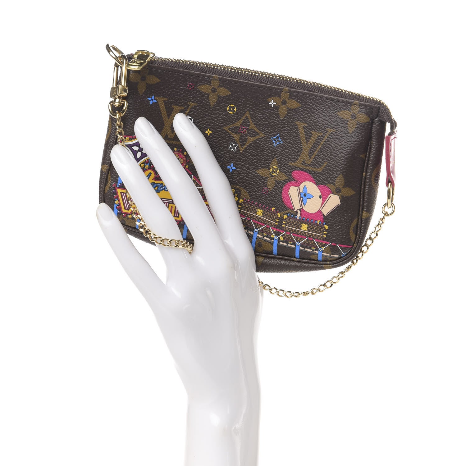 Louis Vuitton Monogram 2020 Christmas Animation Roller Coaster Mini Pochette Accessories Pivoine 2 of 8