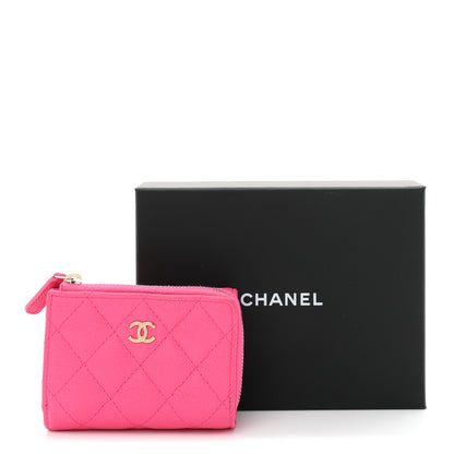 Chanel Caviar Quilted CC Zip Compact Trifold Wallet Pink 8 of 8