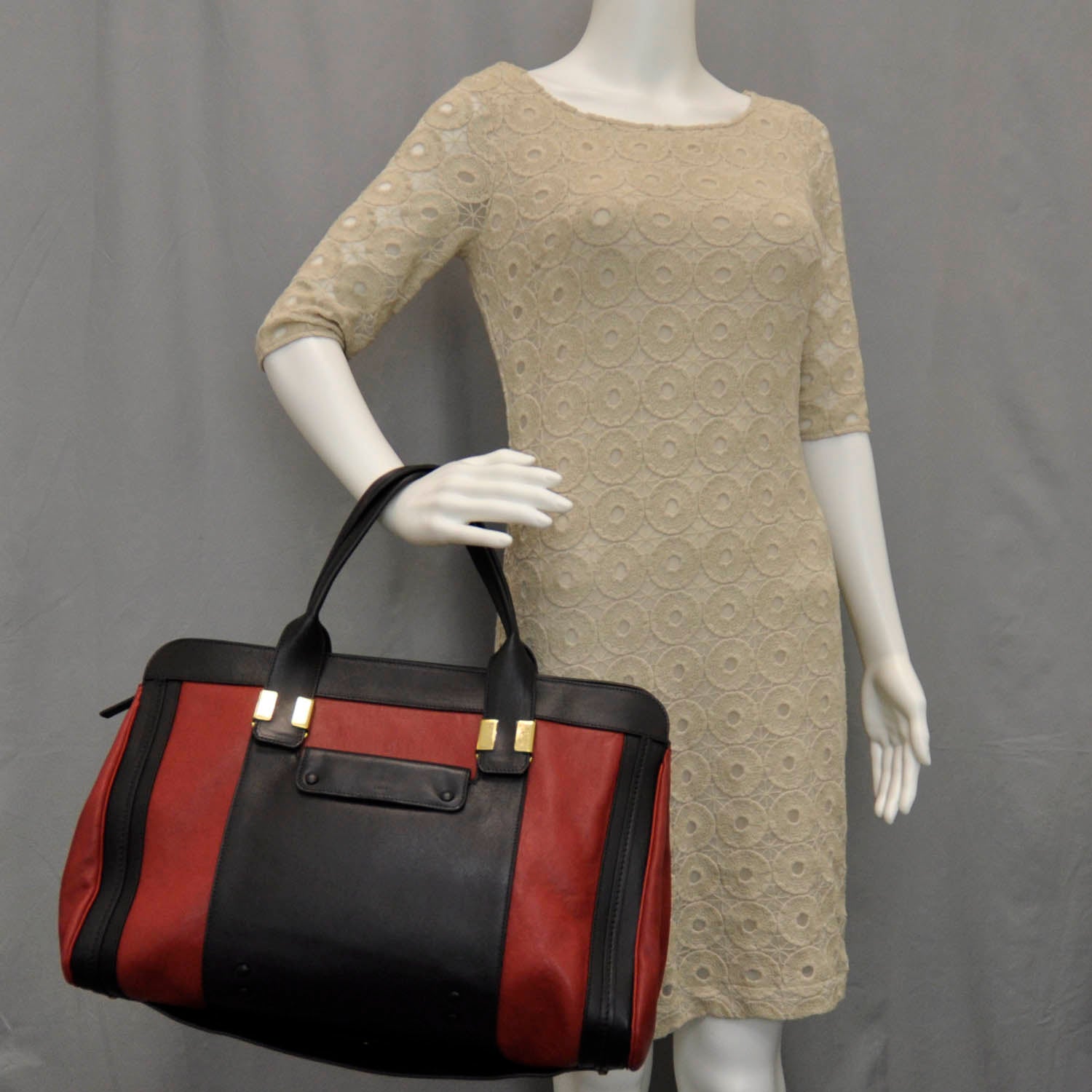 Chloe Leather Large Alice Satchel Holly Berry 2 of 9