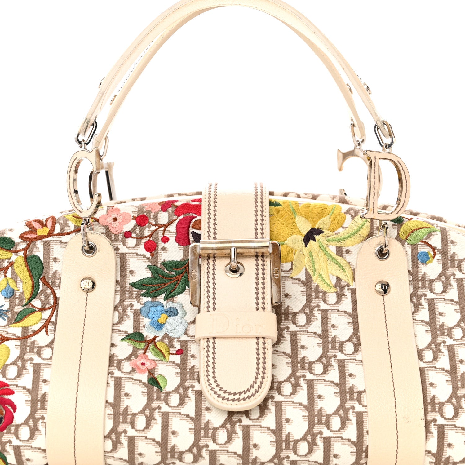 Christian Dior Monogram Vintage Flowers Bowler Beige 8 of 15