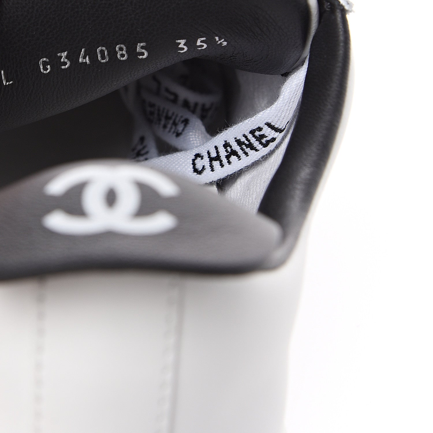 Chanel Calfskin CC Sneakers 35.5 White 9 of 10