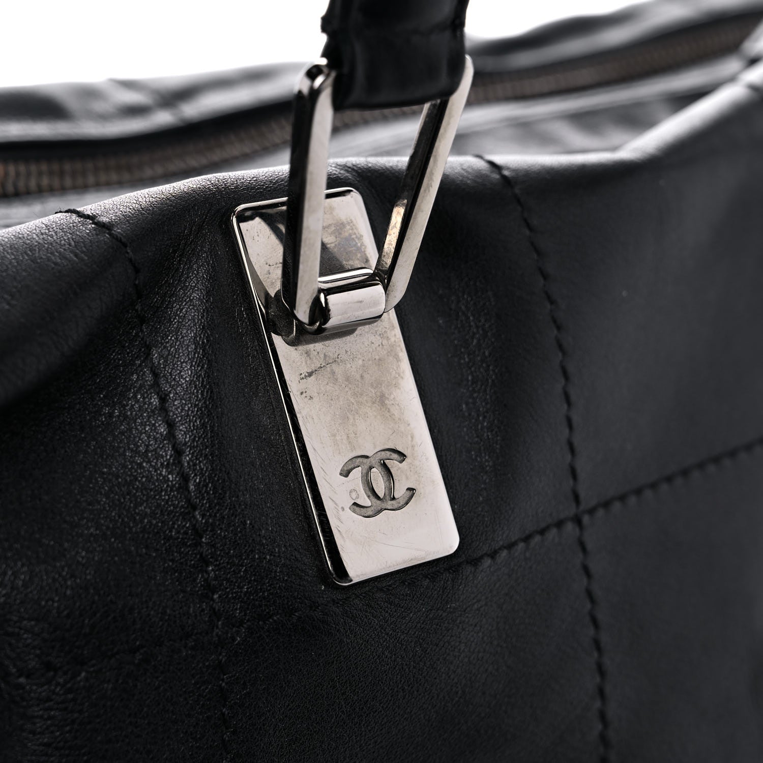 Chanel Lambskin Square Stitched Large Tote Black 20 of 22