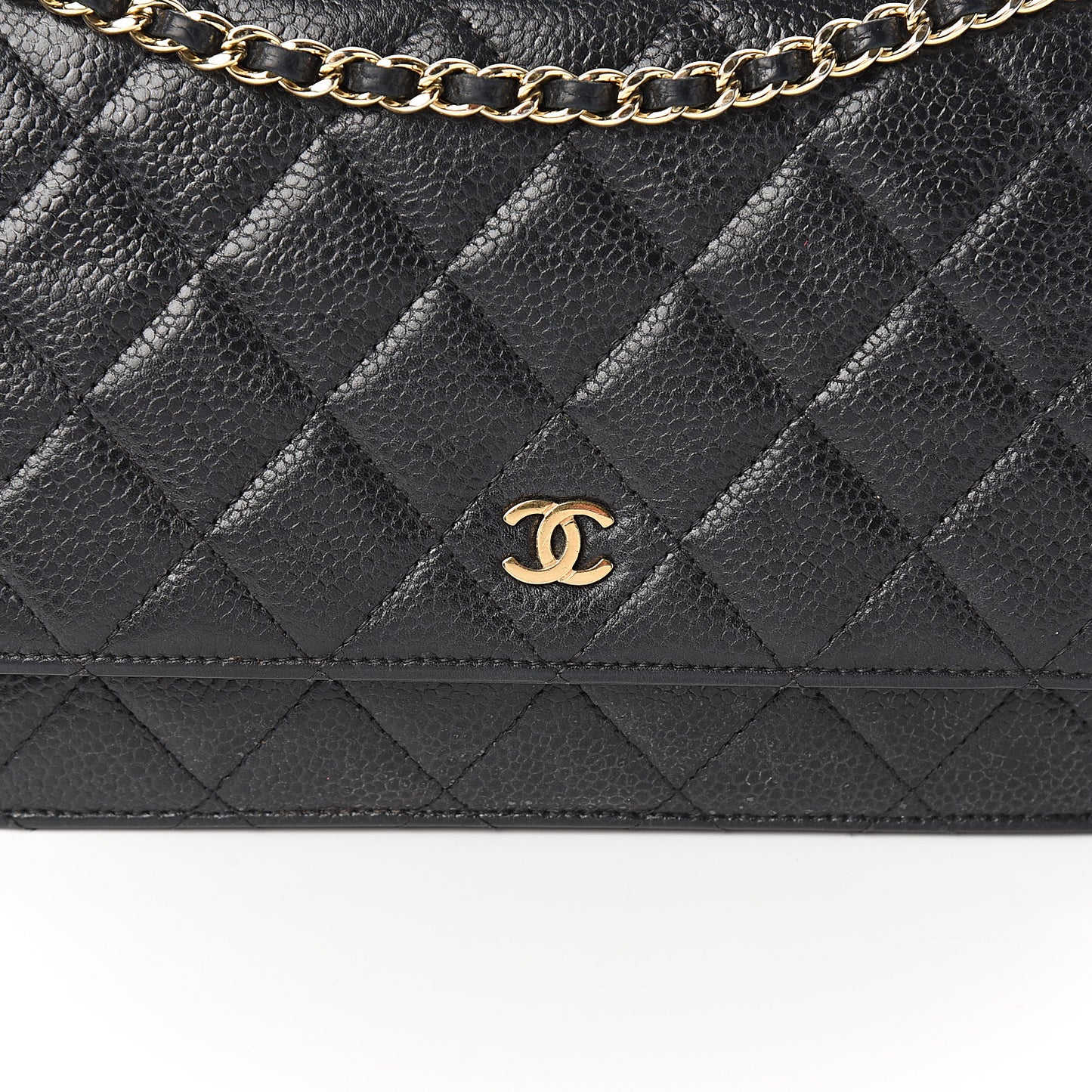 Caviar Quilted Wallet On Chain WOC Black