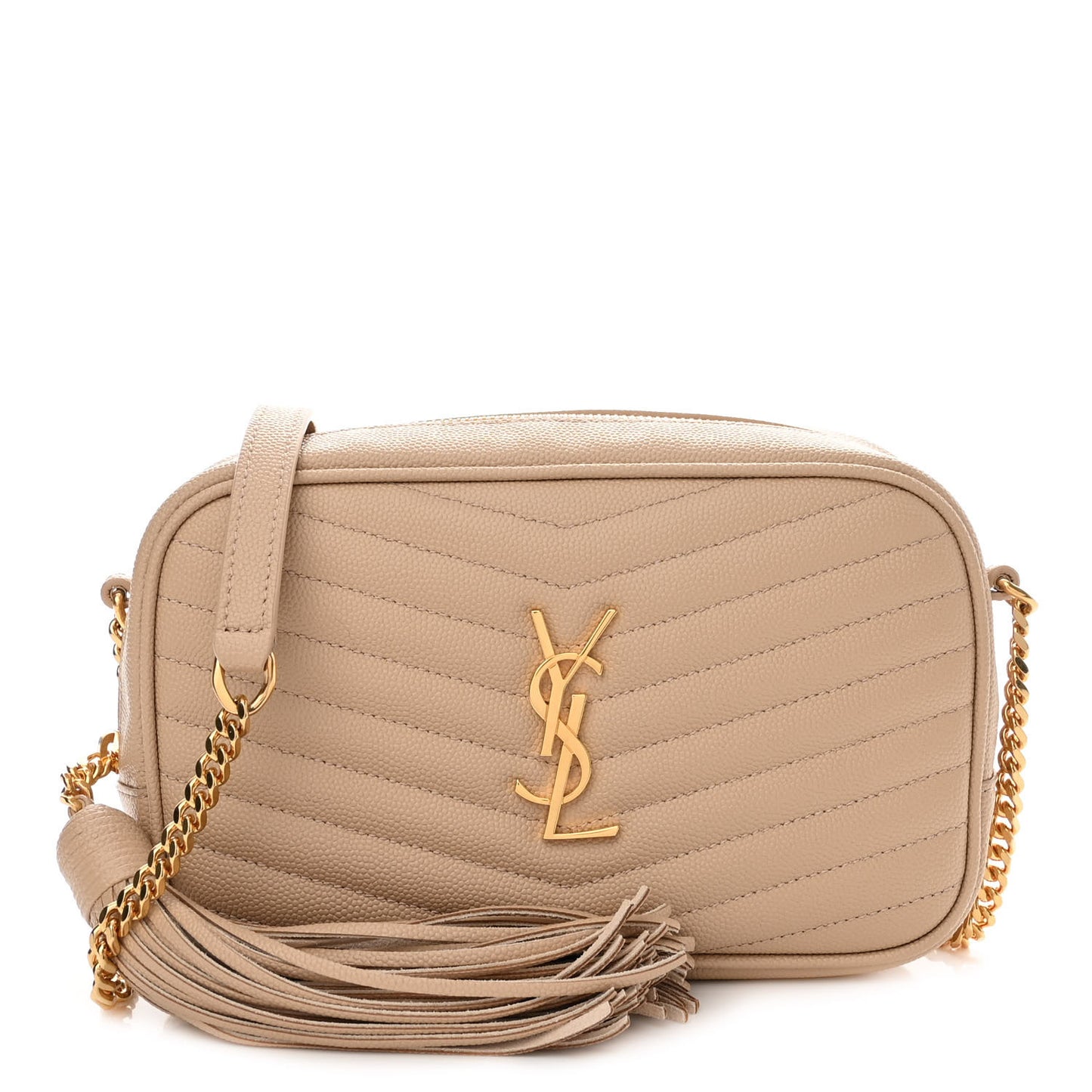 Grain De Poudre Matelasse Monogram Mini Lou Camera Bag Dark Latte