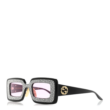 Gucci Acetate Crystal Hollywood Forever Sunglasses GG0974S Black 1 of 8