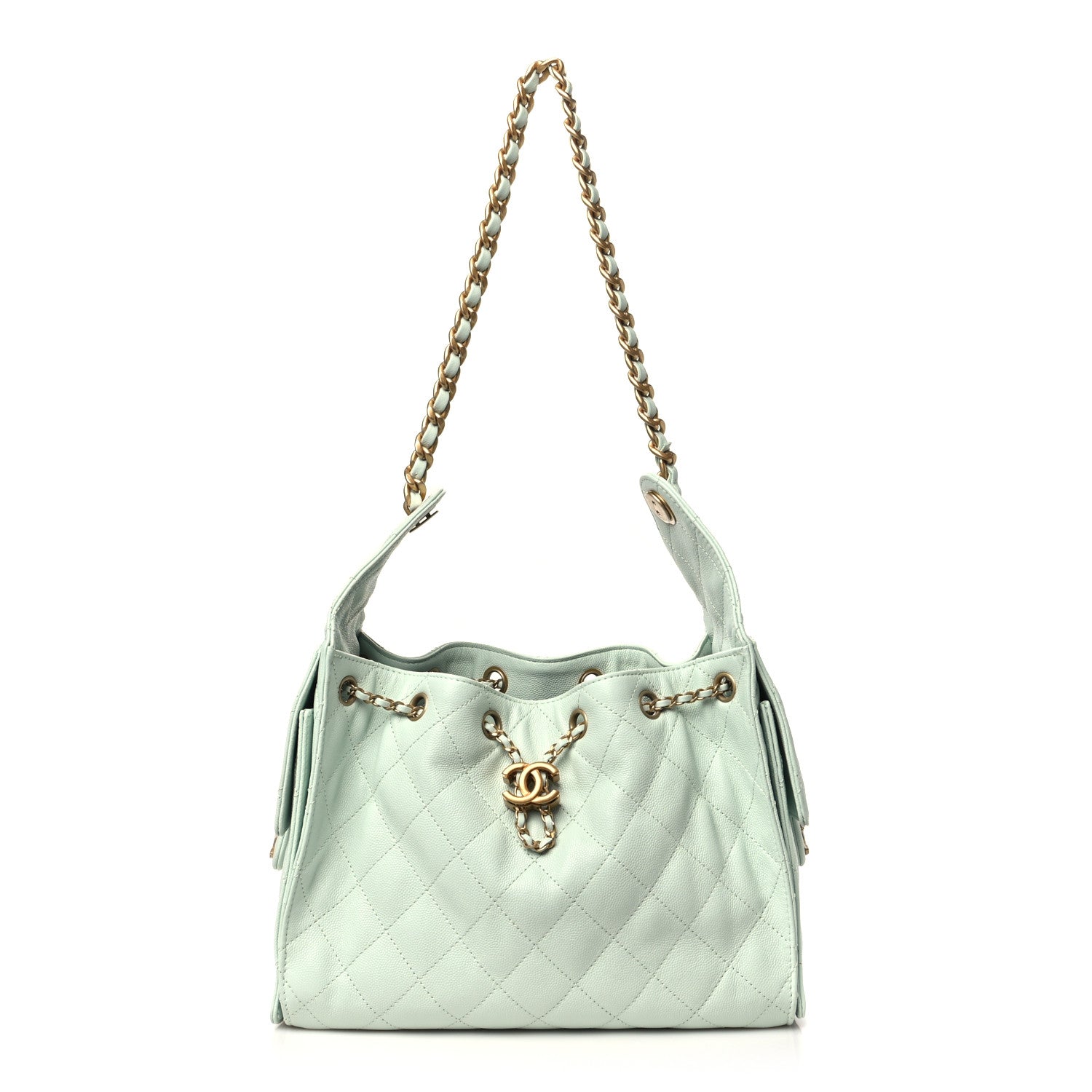 Chanel Caviar Quilted Small Chanel 25 Handbag Light Green 1 of 10