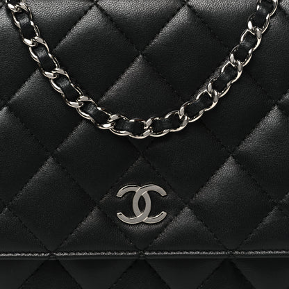 Chanel Lambskin Quilted Wallet On Chain WOC Black 9 of 12