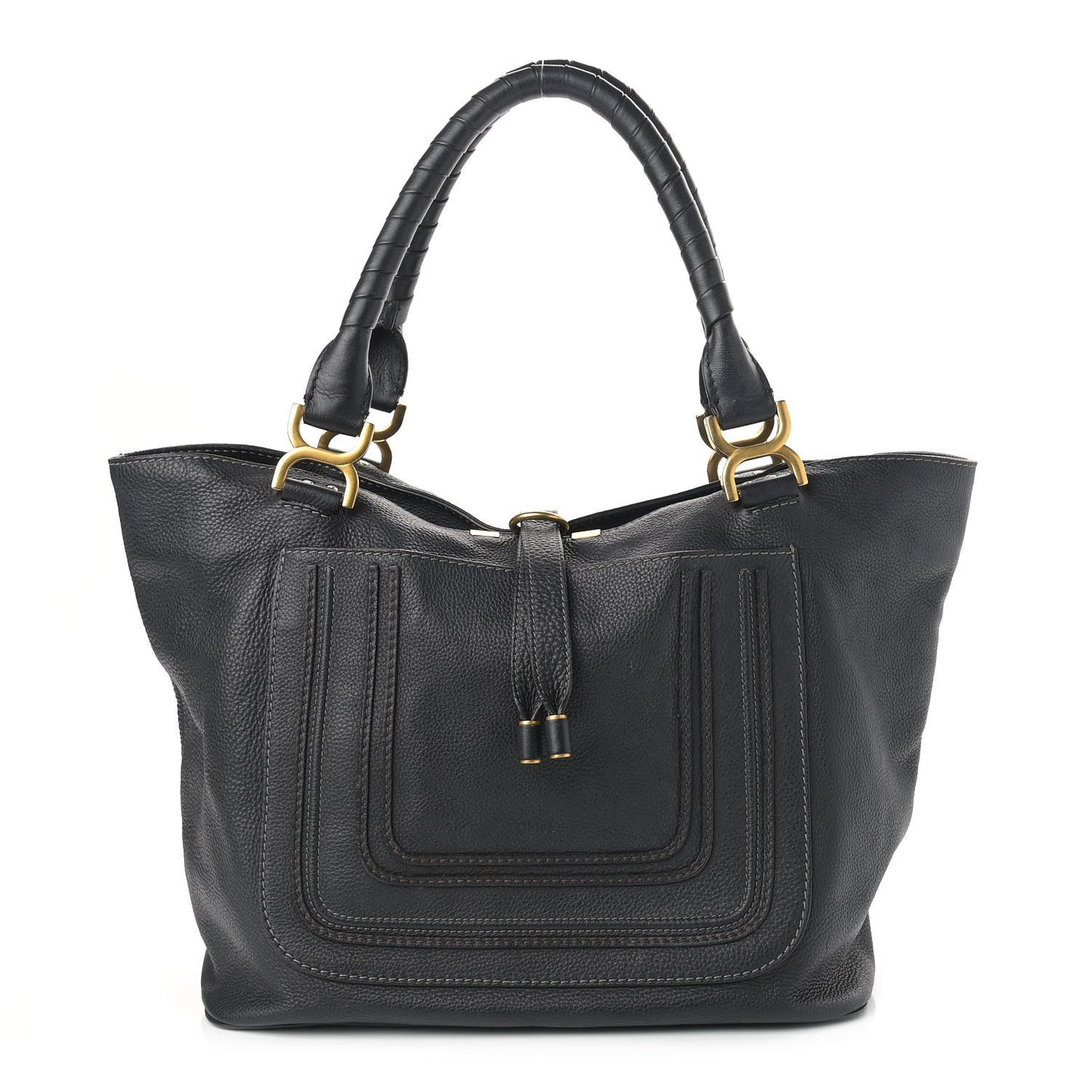 Calfskin Large New Marcie Tote Black