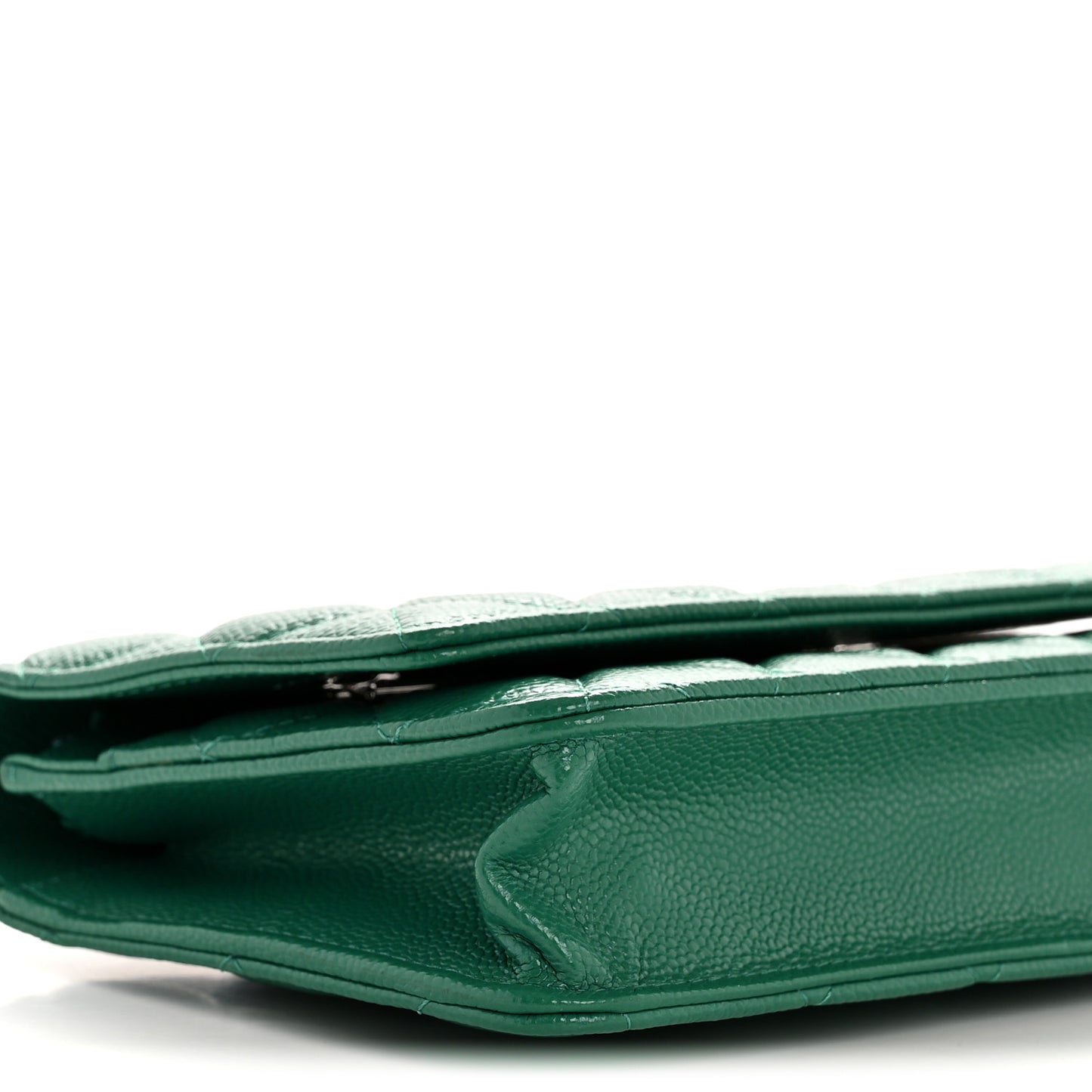Caviar Quilted Wallet On Chain WOC Green