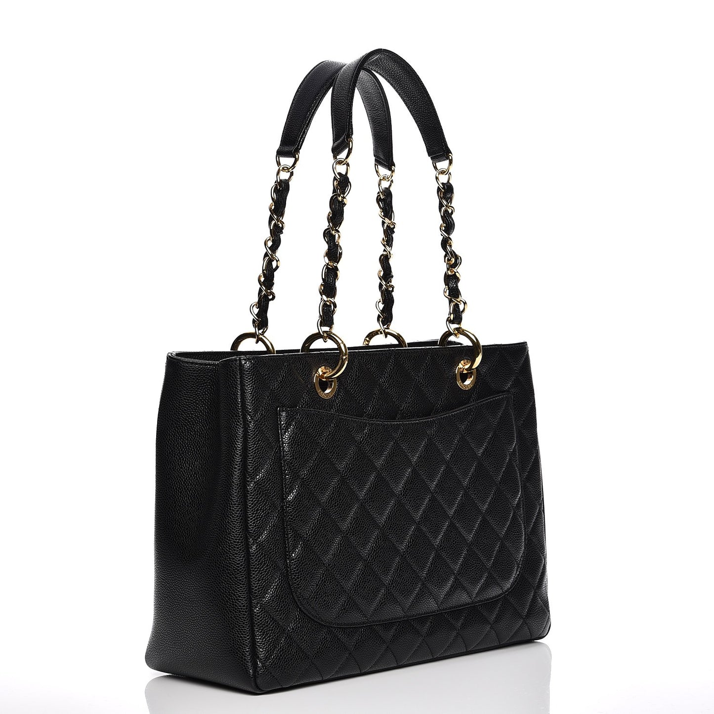 Caviar Quilted Grand Shopping Tote GST Black