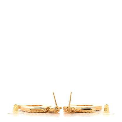Chanel Metal Enamel CC No 5 Rope Drop Earrings Gold Denim Blue 3 of 5