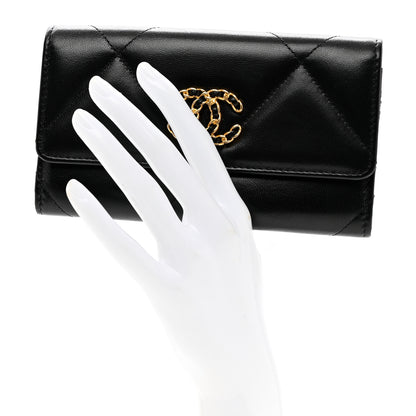 Chanel Lambskin Quilted Chanel 19 Flap Wallet Black 2 of 8