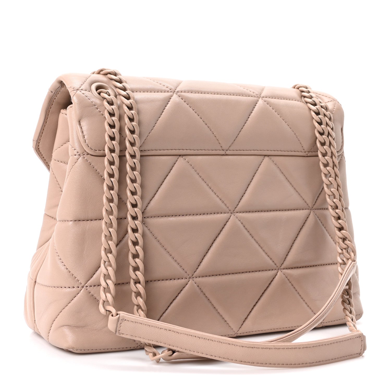 Prada Nappa Triangle Stitched Large Spectrum Bag Cipria 3 of 10