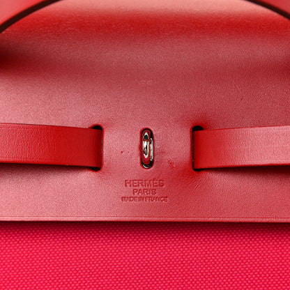 Hermes Toile Militaire Vache Hunter Laque Herbag Zip Retourne 31 PM Rose Mexico Rouge Piment 7 of 12