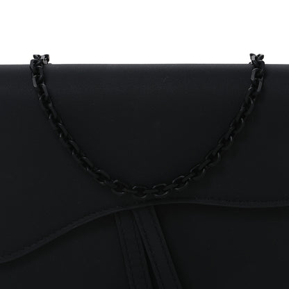 Christian Dior Ultra Matte Calfskin Saddle Chain Wallet Pouch Black 8 of 10