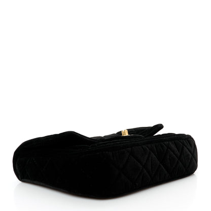 Chanel Velvet Quilted Double Frame Flap Black 4 of 11
